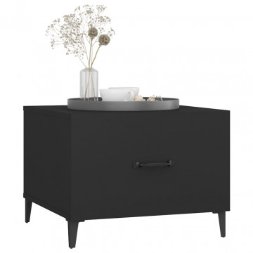 Măsuțe de cafea cu picioare metalice, 2 buc., negru 50x50x40 cm - Img 4