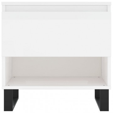 Mese de cafea 2 buc. alb extralucios 50x46x50 cm lemn compozit - Img 5