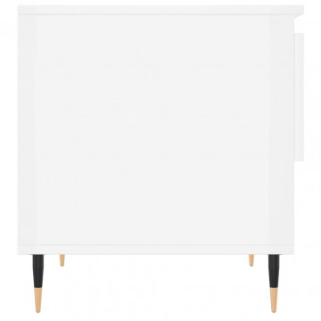 Mese de cafea 2 buc. alb extralucios 50x46x50 cm lemn compozit - Img 7