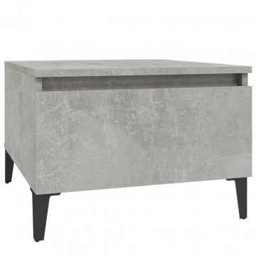 Mese laterale, 2 buc., gri beton, 50x46x35 cm, lemn compozit - Img 5