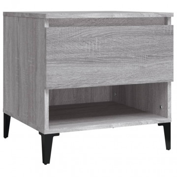 Mese laterale, 2 buc., gri sonoma, 50x46x50 cm, lemn compozit - Img 5