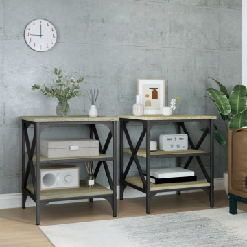 Mese laterale 2 buc. stejar sonoma 40x42x50 cm lemn compozit - Img 1