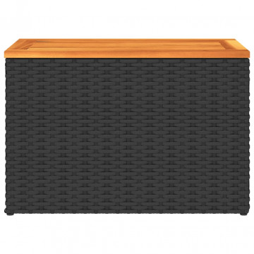 Mese laterale de grădină 2 buc. negru 55x34x37cm lemn/poliratan - Img 6