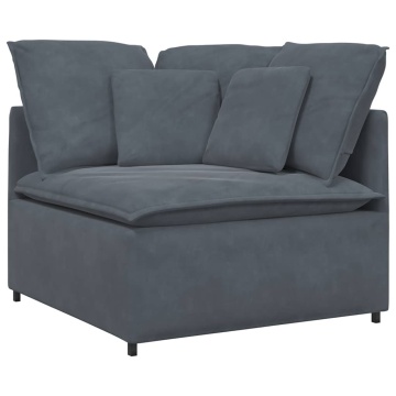 Modul de colț pentru canapea modulară cu perne gri închis 100cm - Img 2