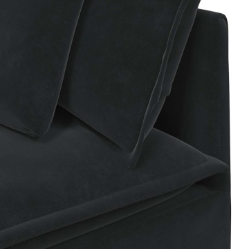 Modul de colț pentru canapea modulară cu perne, negru, 100 cm - Img 5