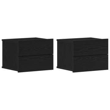 Noptieră 2 bucăți Stejar Negru 40x30x30 cm Lemn prelucrat - Img 2