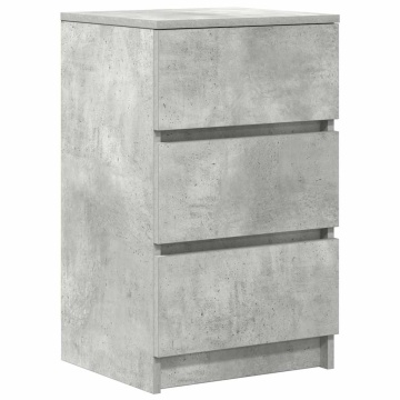 Noptiera cu 3 sertare gri beton 39x35x65 cm - Img 2