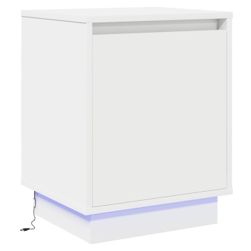 Noptieră cu lumini LED Alb 39x34,5x50 cm - Img 2