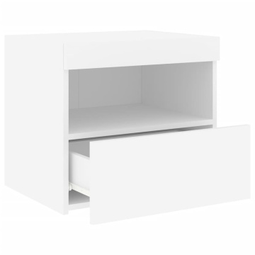 Noptieră cu lumini LED, alb, 50x40x45 cm - Img 6