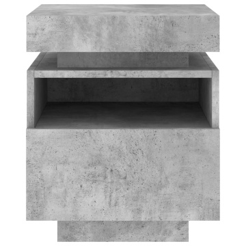 Noptieră cu lumini LED, gri beton, 40x39x48,5 cm - Img 6