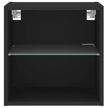 Noptieră cu lumini LED montată pe perete, negru - Img 6