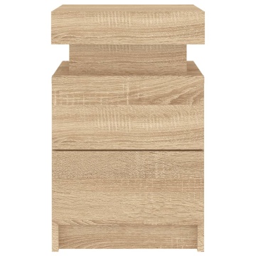 Noptieră cu lumini LED, stejar sonoma, 35x39x55 cm - Img 7