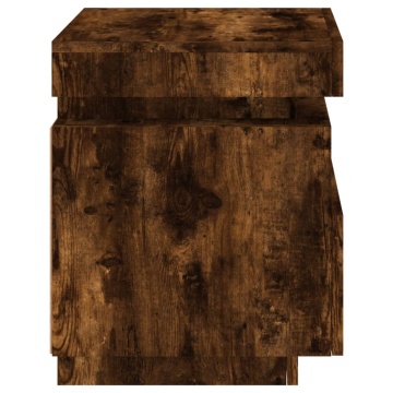 Noptieră cu lumini LED, stejar sonoma, 40x39x48,5 cm - Img 7