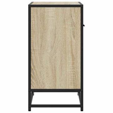 Noptiera din stejar Sonoma 60x31x60 cm lemn prelucrat si metal - Img 5