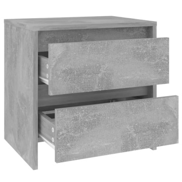 Noptieră, gri beton, 45x34,5x44,5 cm, PAL - Img 4