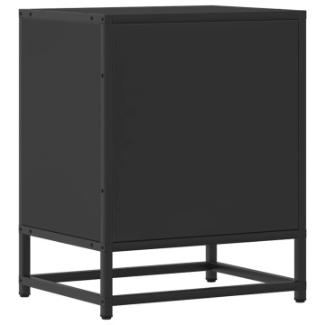Noptiera neagra 40x31x50 cm lemn prelucrat si metal - Img 6
