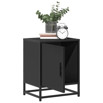 Noptiera neagra 40x31x50 cm lemn prelucrat si metal - Img 4
