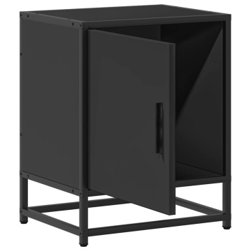 Noptiera neagra 40x31x50 cm lemn prelucrat si metal - Img 5