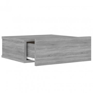 Noptieră plutitoare, gri sonoma, 40x30x15 cm, lemn prelucrat - Img 6