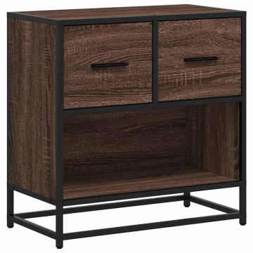 Noptiera stejar maro 60x31x60 cm lemn prelucrat si metal - Img 2