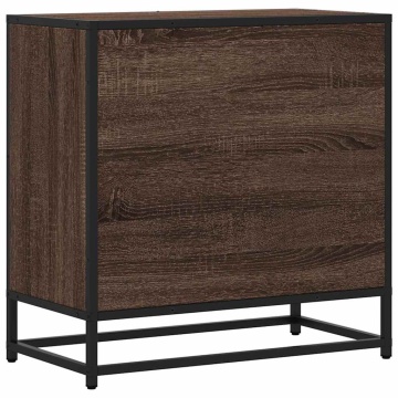 Noptiera stejar maro 60x31x60 cm lemn prelucrat si metal - Img 6