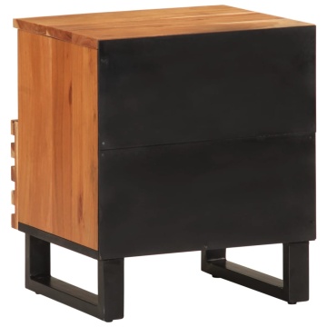 Noptiere, 2 buc., 40x33x46 cm, lemn masiv de acacia - Img 5