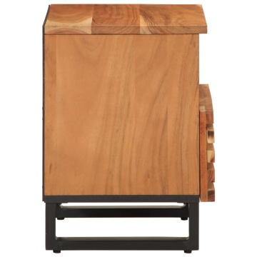 Noptiere, 2 buc., 40x33x46 cm, lemn masiv de acacia - Img 8