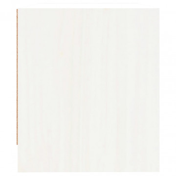 Noptiere, 2 buc., alb, 40x31x35,5 cm, lemn masiv de pin - Img 7