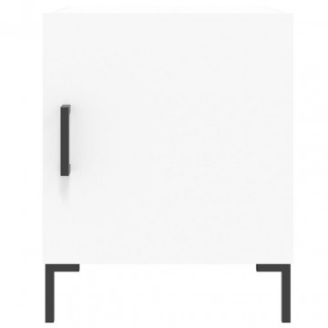 Noptiere, 2 buc., alb, 40x40x50 cm, lemn compozit - Img 4