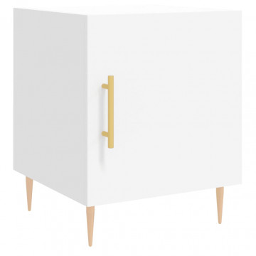Noptiere, 2 buc., alb, 40x40x50 cm, lemn compozit - Img 8