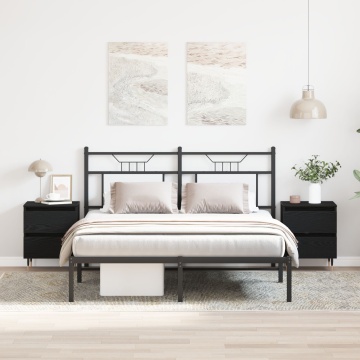 Noptiere 2 buc Black Oak 40x35x50 cm Lemn compozit - Img 1