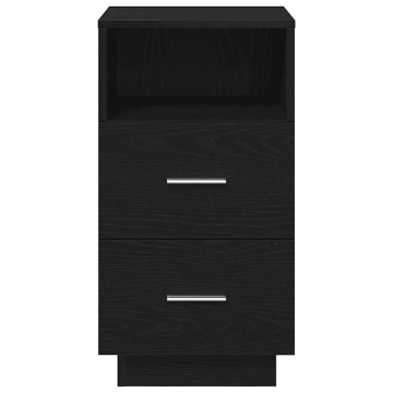 Noptiere 2 buc cu 2 sertare Negru 36x36x68 cm - Img 4