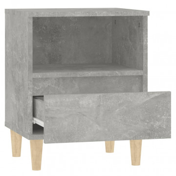 Noptiere, 2 buc., gri beton, 40x35x50 cm - Img 7