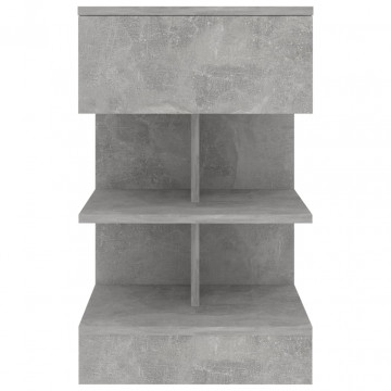 Noptiere, 2 buc., gri beton, 40x35x65 cm - Img 4