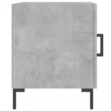 Noptiere, 2 buc., gri beton, 40x40x50 cm, lemn compozit - Img 8
