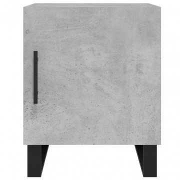 Noptiere, 2 buc., gri beton, 40x40x50 cm, lemn compozit - Img 6