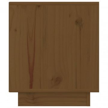 Noptiere, 2 buc, maro miere, 40x34x40 cm, lemn masiv de pin - Img 6