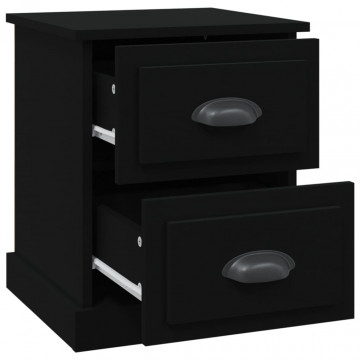 Noptiere, 2 buc, negru, 39x39x47,5 cm, lemn prelucrat - Img 6