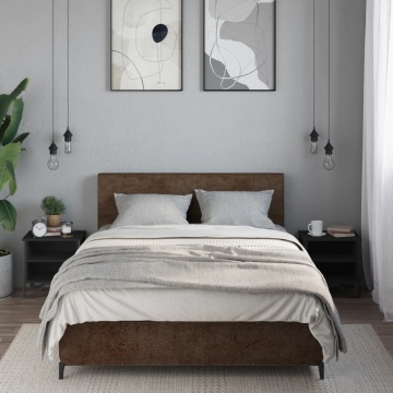 Noptiere, 2 buc., negru, 40x30x40 cm, lemn prelucrat - Img 3