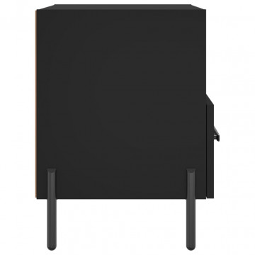 Noptiere, 2 buc., negru, 40x35x47,5 cm, lemn compozit - Img 7