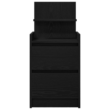 Noptiere cu 2 sertare 2 buc Negru 38x34x80 cm - Img 6