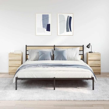 Noptiere cu 3 sertare 2 buc Stejar Sonoma 39x35x65 cm - Img 3