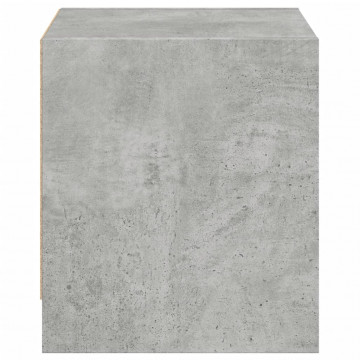 Noptiere cu uși din sticlă, 2 buc., gri beton, 35x37x42 cm - Img 7