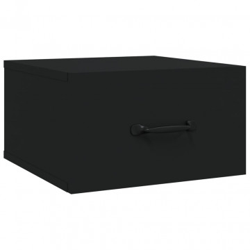 Noptiere de perete, 2 buc., negru, 35x35x20 cm - Img 8