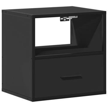 Noptiere de perete, 2 buc., negru, 40x31x39,5 cm - Img 5