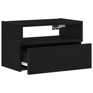 Noptiere de perete, 2 buc., negru, 45x26x28,5 cm - Img 8