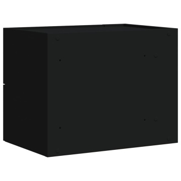 Noptiere de perete, 2 buc., negru, 45x30x35 cm - Img 6