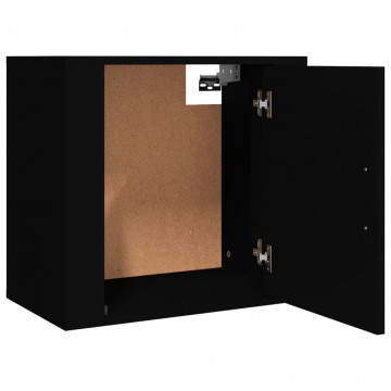 Noptiere de perete, 2 buc., negru, 50x30x47 cm - Img 6