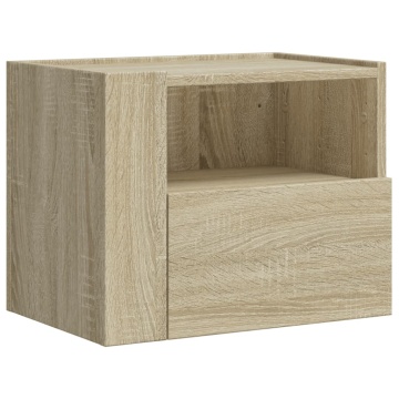 Noptiere de perete, 2 buc., stejar sonoma, 45x30x35 cm - Img 8