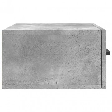 Noptiere montate pe perete 2 buc. gri beton 35x35x20 cm - Img 7